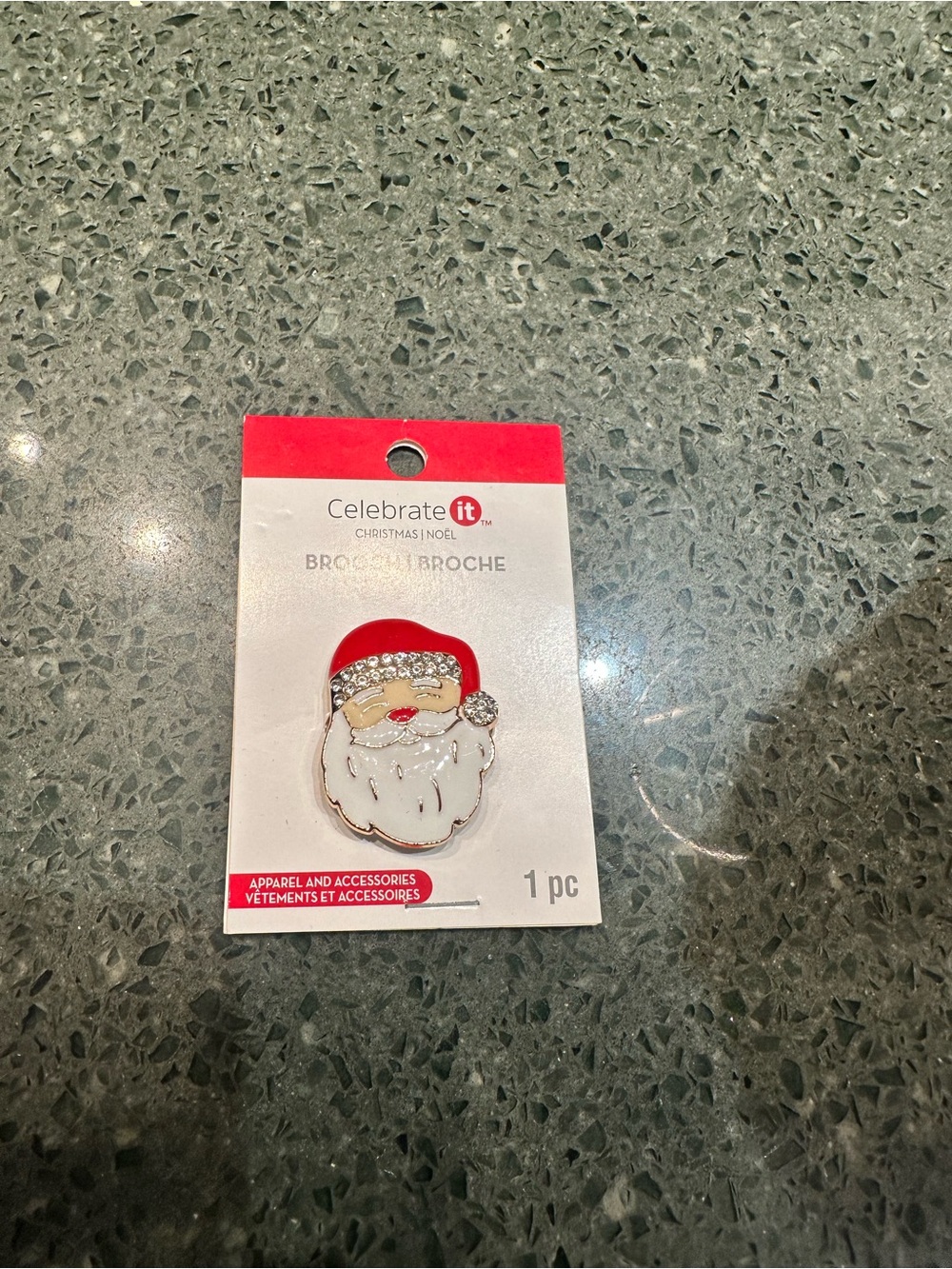 Celebrate It Red and White Santa Brooch